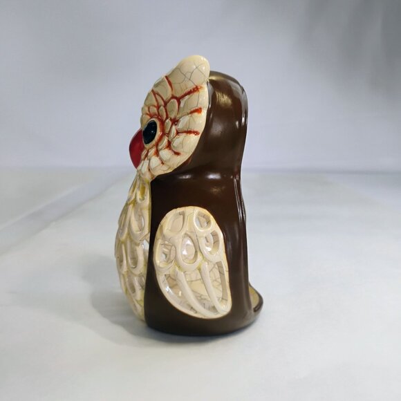 Vintage Owl Tea Light Candle Holder Ceramic Retro Style Home Art Decor - Picture 4 of 10